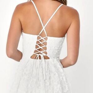 Lulus Flowery Flirtation Tulle Lace-up Mini Dress II
